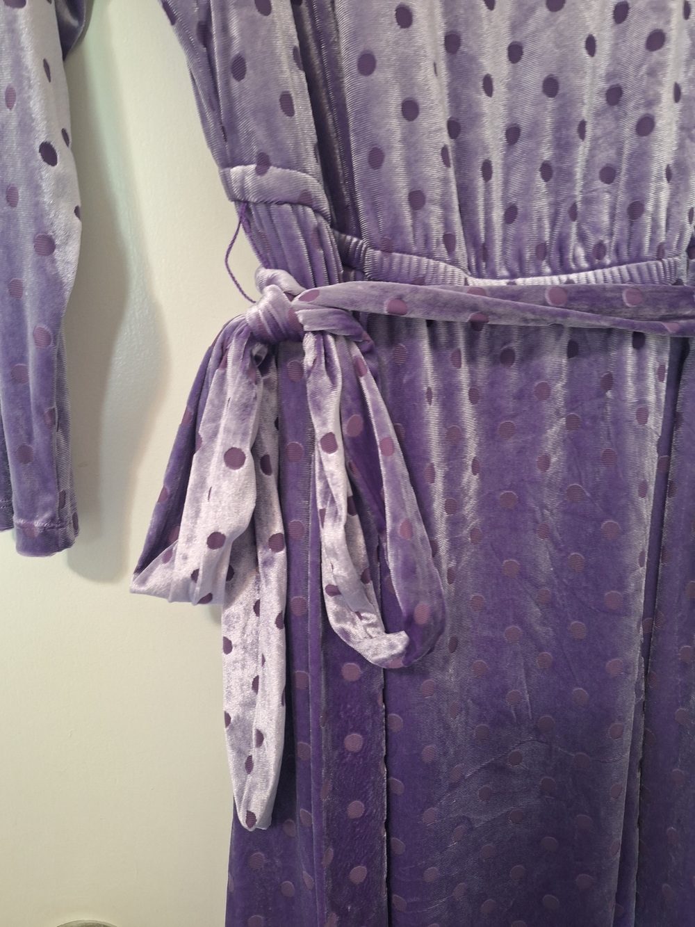 torrid Lavender Polka Dot Velvet Midi Dress Size 12 - Picture 4 of 7